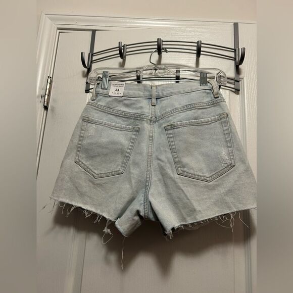 PacSun Light Blue Ultra High Waisted Vintage Denim Shorts size 24 NWT cotton - Picture 5 of 16